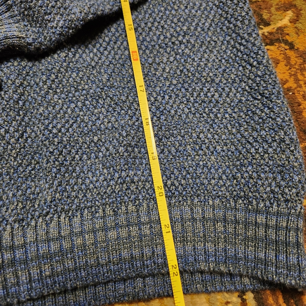 Women's Blue Sweater with Braided Details - Picture 6 of 6